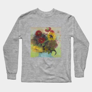 Late Summer Bouquet, Sunflowers, Dahlias Long Sleeve T-Shirt